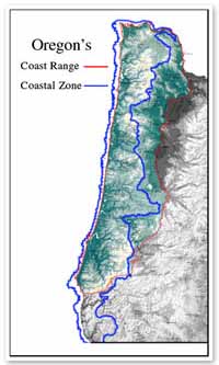 Oregon's Coast Range and Coastal Zone Map