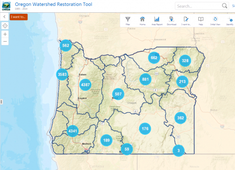 Oregon Watershed Enhancement Tool screenshot